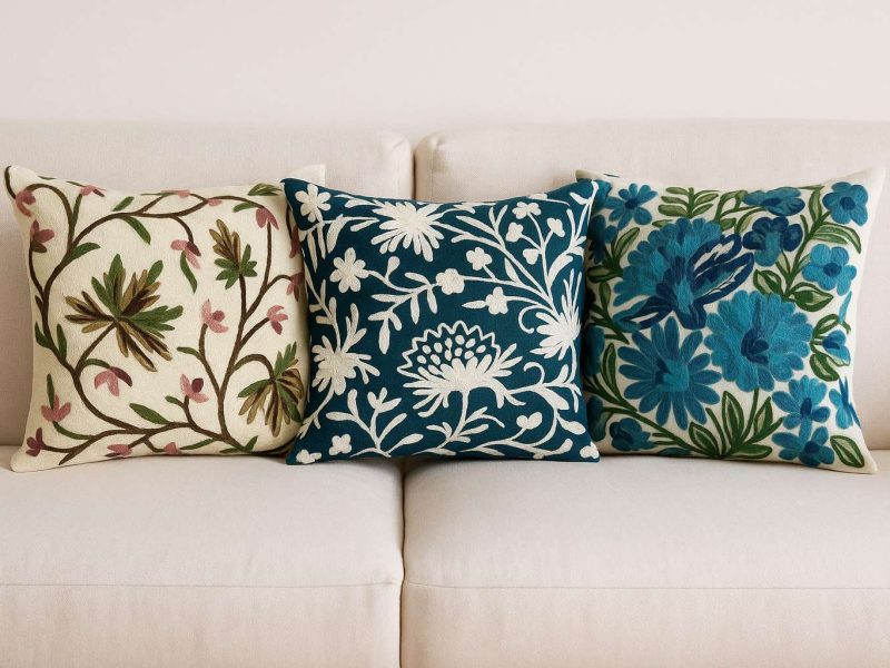 sofa with pillows